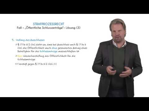 AUSSCHLUSS DER ÖFFENTLICHKEIT BEI SCHLUSSANTRÄGEN - Jura Lernvideo