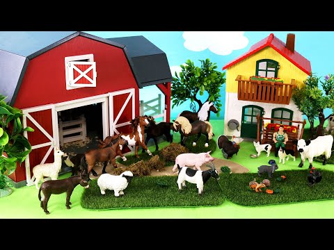 Fun Farm Diorama and Farmyard Animal Figurines - Learn Animal Names
