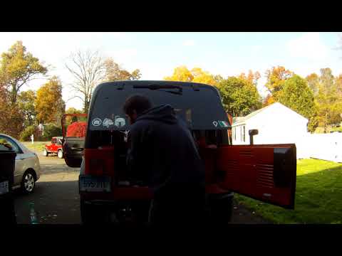 Jeep wrangler TJ hard top rear hatch retainer trim and weatherstrip replacement how to