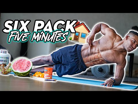 How To Get a Six Pack in 5 Minutes AT HOME | ABS HOME WORKOUT & DIET