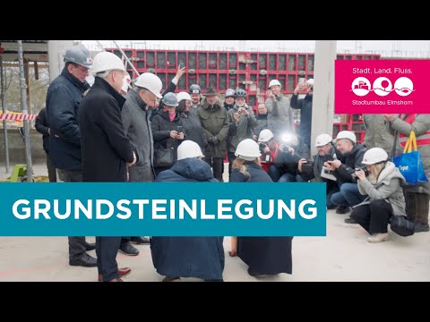 Grundsteinlegung des Rathauses Elmshorn.