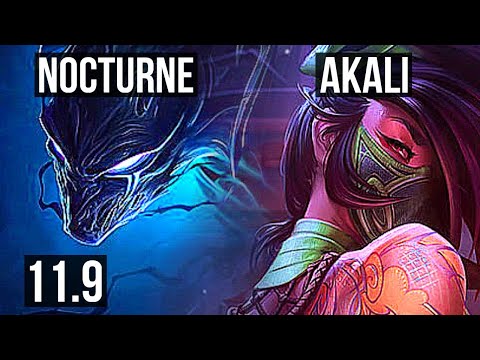 NOCTURNE vs AKALI (MID) | 4/0/8, 2.2M mastery, 1200+ games | KR Master | v11.9