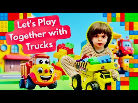 Swedish | Lastbilskörning med färgglada och roliga klossar med Theo och Superpappa