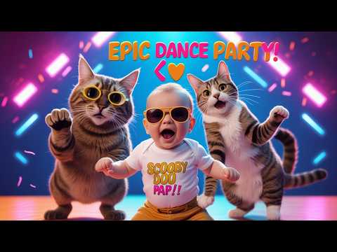 Babies & Cats Dancing to "Scooby Doo Pa Pa" – Cutest Dance Party Ever!