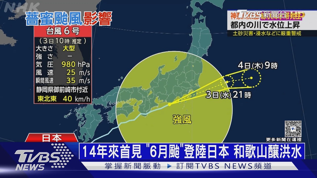 14年首見「6月颱」登陸日本 東京車站積水5河川逼近氾濫
