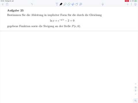 Implizite Differentiation – Aufgabe 25 und 26 – Rep. Mathematik 2