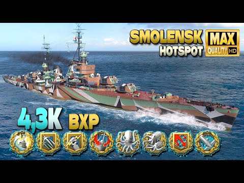 Cruiser Smolensk: 4,3k base XP game *zoom warning* - World of Warships