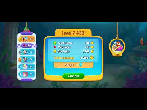 7432 7433 7434 7435 Unlocking New Level #fishdom #playrix #Pretty Aqua Fishdom  ♒️🐟🐠