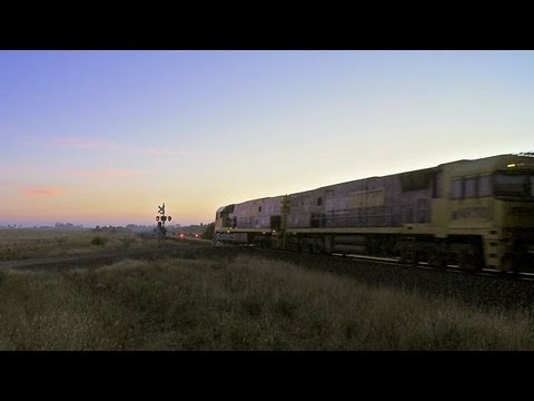 Level Crossing, Passenger Train & Freight Train - PoathTV Australian Railways