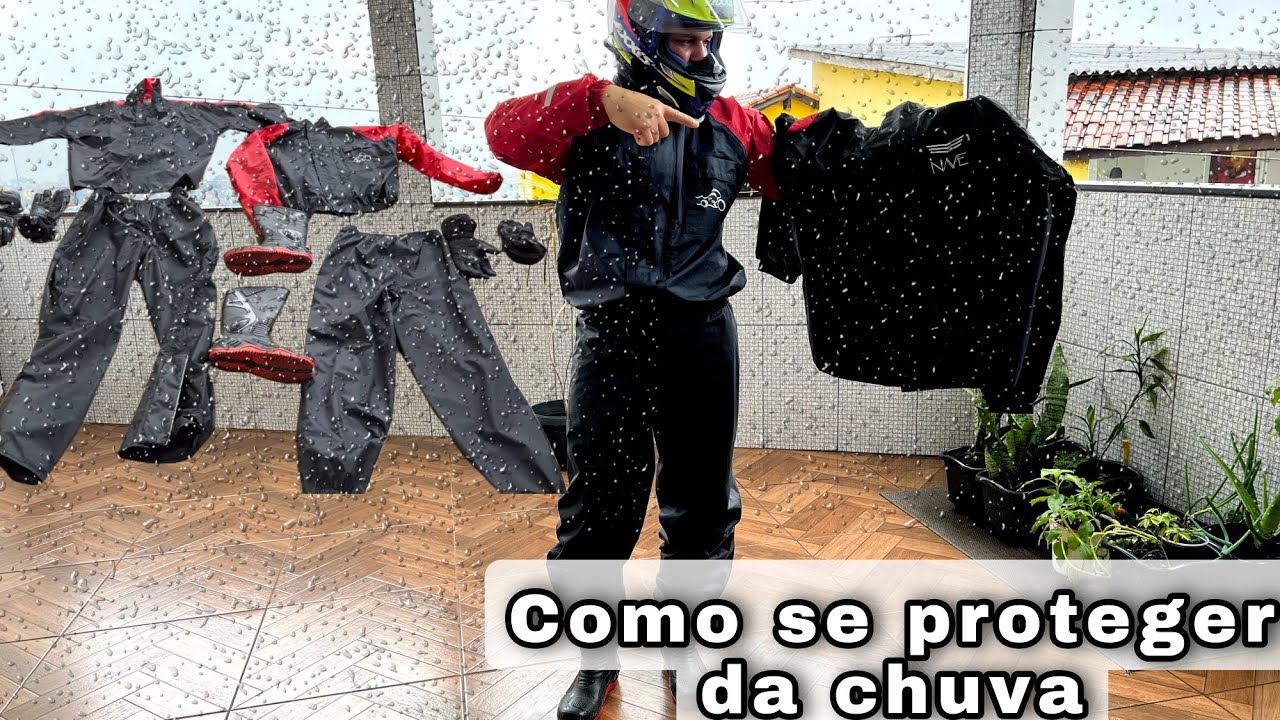 Kit completo proteção em dias de chuva 🌧 Capa de chuva, Luva impermeável 👎 Bota Motosafe