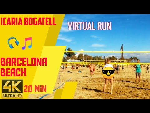 🏖️😎 Virtual Run Barcelona Beach, Spain | Treadmill Workout with Music #026
