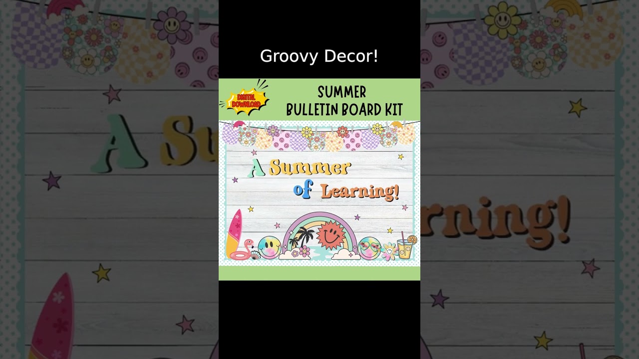 Groovy Summer Bulletin Board Kit - Printable Download