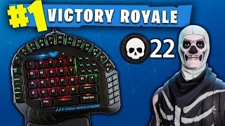ONLY USING HALF A KEYBOARD TO PLAY FORTNITE!! (ONE HANDED KEYBOARD!)