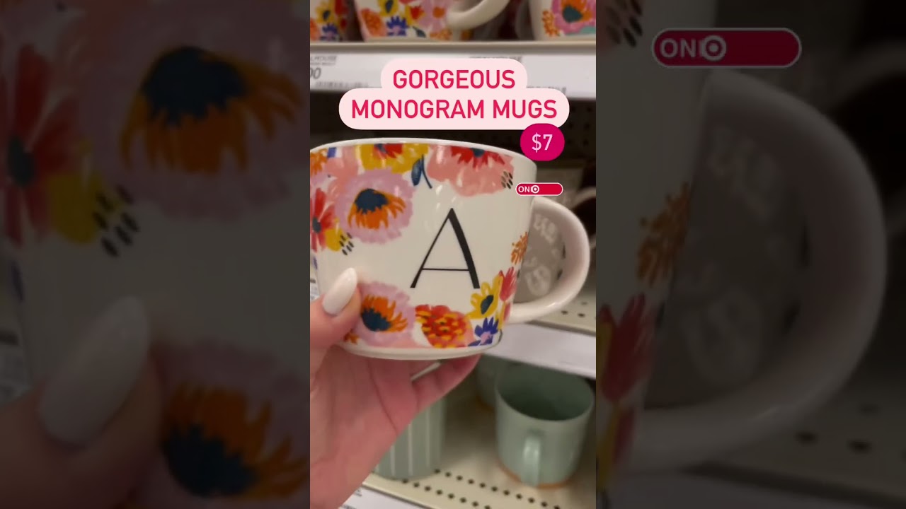 Personalized Touch: Floral Monogram Mugs from Target - Gift Idea #coffee #home #personalized #gifts