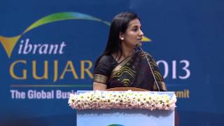 Chanda Kochhar's speech during inaugural ceremony of Vibrant Gujarat Global Summit 2013