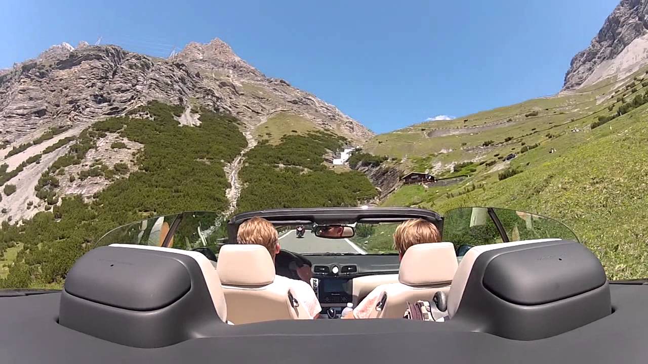 Maserati GranCabrio crusing in Passo Stelvio