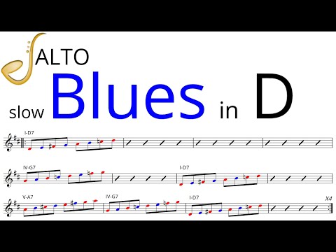 Blues in D (slow) - Alto Saxophone Backing Track