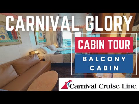 Carnival Glory Balcony Cabin Tour | Full Room Walkthrough, Storage, Bathroom & Balcony Review
