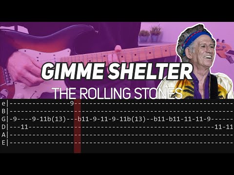 The Rolling Stones - Gimme Shelter intro & main solo (Guitar lesson with TAB)