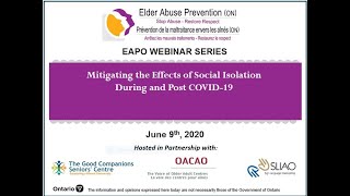 Mitigating the Effects of Social Isolation During and Post COVID-19