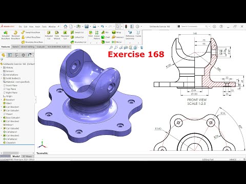 Solidworks Tutorial for Beginners Exercise 168