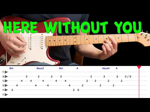 HERE WITHOUT YOU picking pattern intro verse & chorus - Guitar lesson with tabs - 3 Doors Down