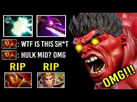 NEW CRAZY STYLE MID HULK DELETE EMBER EZ! Most Epic Top Rank Game Imba Mjollnir Axe 7.22 Dota 2