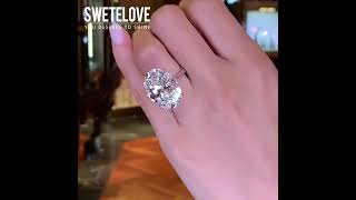 8.0CT Handmade Classic Oval Cut White Sapphire 925 Sterling Silver Ring