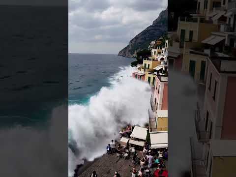 Waves Crashing in Amalfi, Italy🌊