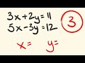 Solve Simultaneous Equations using the elimination method