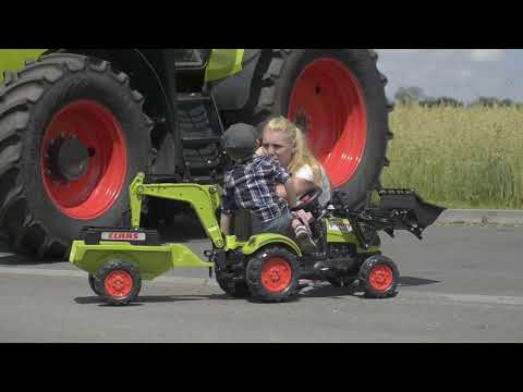 Traktors ar pedāļiem ar kausu un piekabi FALK CLAAS Farmer