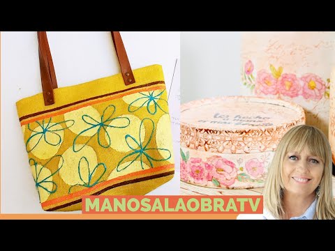 ManosalaObraTv 2021 Programa 22 Pintar Tela con Dimensionales - Tintas -Sellos en   Carton y Vidrio