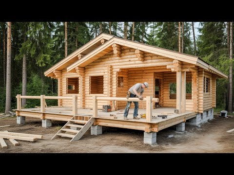 Old Man Builds a Log Cabin from Scratch in Alaska’s Snowstorm | Start to Finish @ThisIsMyAlaska