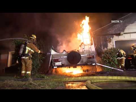 RV Fire Catches House On Fire in Camarillo