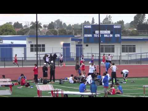 JVB Heat 2 200m vs Servite Rosary 3 11 15   Los Alamitos Boys