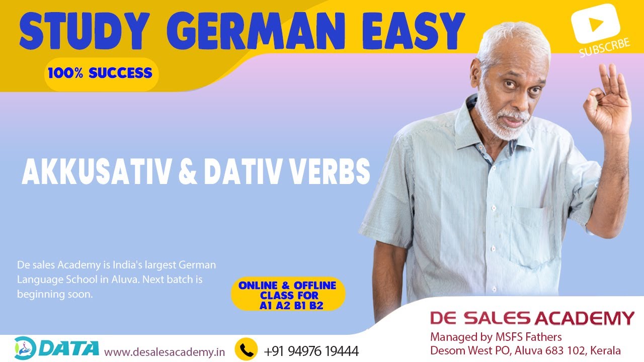 HOW TO USE THE AKKUSATIV & DATIV VERBS: German Language Course A1 & A2 Levels: DE SALES ACADEMY