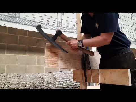 The Sutton Hoo Ship's Company - Cutting a feather-edged scarf joint with an axe
