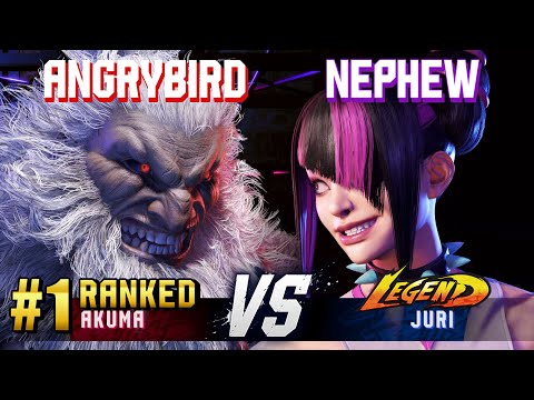SF6 ▰ ANGRYBIRD (#1 Ranked Akuma) vs NEPHEW (Juri) ▰ High Level Gameplay