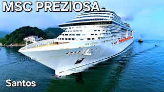 MSC PREZIOSA Santos ship navio cruzeiro o maior  @navios2025   cruise  #drone #google  #shorts
