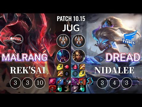 KT Malrang Rek'Sai vs AF Dread Nidalee Jungle - KR Patch 10.15
