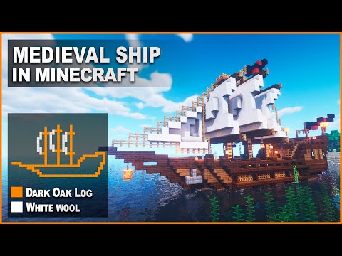 Minecraft: How to build a Medieval Ship | Tutorial