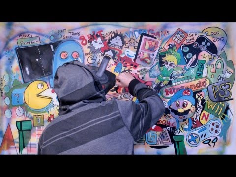 The History of Gaming An Evolution of VIDEO GAMES Speed ART PAINTING by RAEART