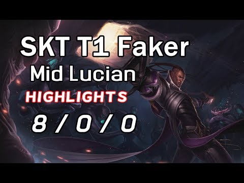 SKT T1 Faker Mid Lucian 8/0/0 VS Kassadin | Highlights