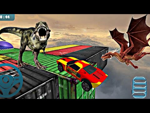 Impossible 3D Car Stunt Tracks : Blue Car Driving Simulator Android Gameplay#2