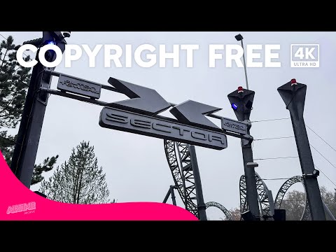 Alton Towers - X-Sector Area Footage (4k 60fps • Copyright Free)