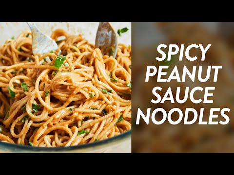 EASIEST 15-Minute Spicy Peanut Sauce Noodles | Vegan Dinner Recipe
