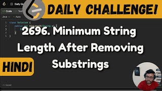 YouTube video '2696. Minimum String Length After Removing Substrings | Leetcode Daily Challenge | DSA | Java'