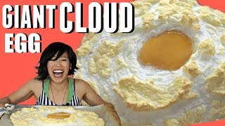 GIANT OSTRICH CLOUD EGG – how to open & cook an ostrich egg