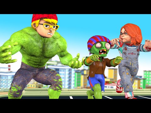 Brave Police and Papa NickHulk vs Zombie and Chucky rescue Baby Tani - Scary Teacher 3D