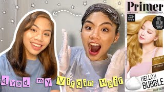 I DYED MY VIRGIN HAIR using Mise En Scène Hello Bubble Foam Color (Primer)
